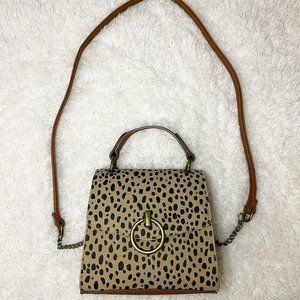 Leopard Magnetic Closure Mini Flap Shoulder bag